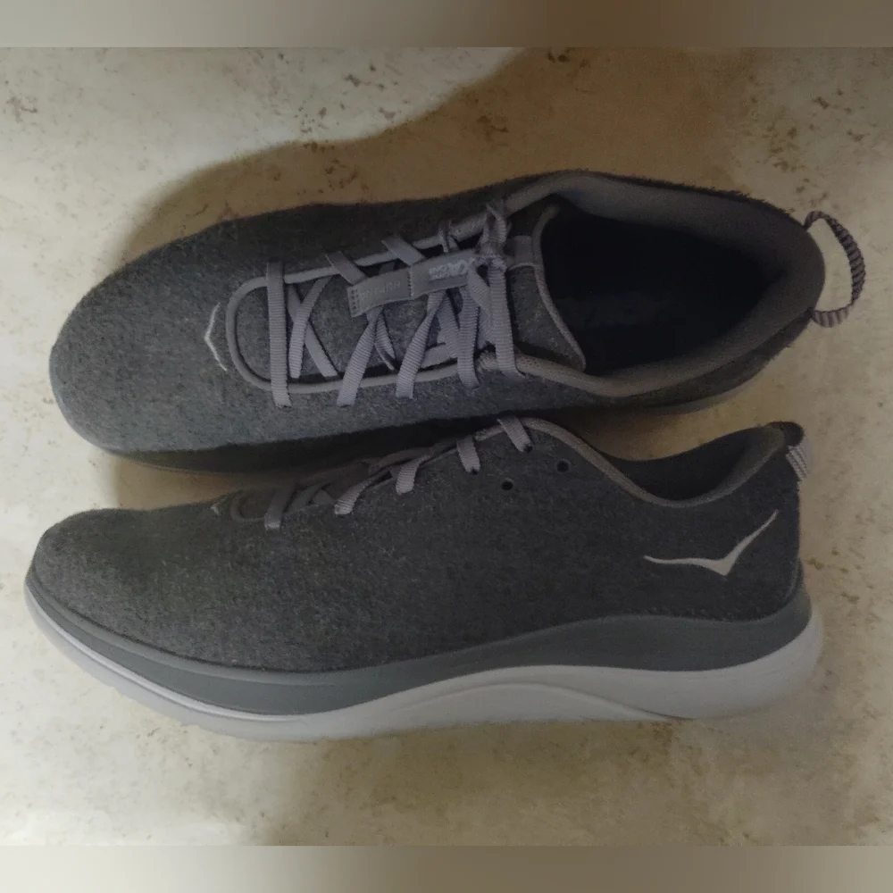 Hoka  Running Gray Athletic Running Walking Casual Shoes